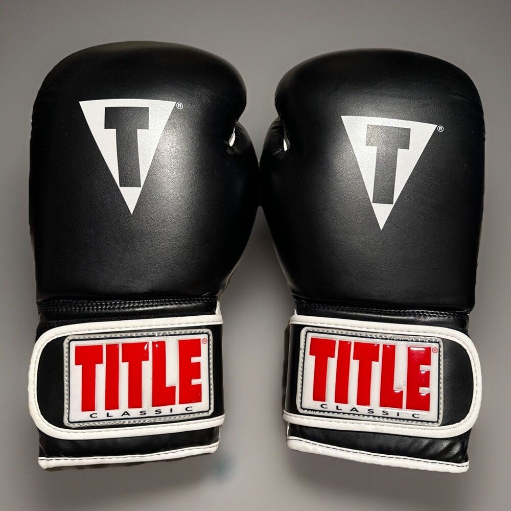 Title Classic 16oz Adjustable Strap Pro Style Training Boxing Gloves Black XL